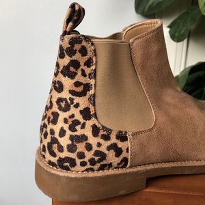 Never been worn leopard heeled booties
